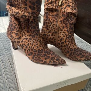 Leopard Print Heeled Boots